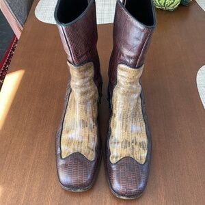 Miu Miu two-tone faux snakeskin boots, size IT40 (fits like a narrow 42)